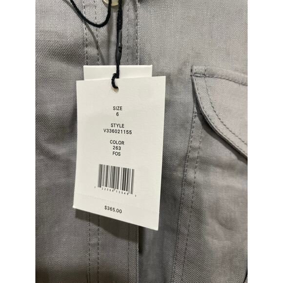 Vince Linen Blend Long Sleeve Romper Size 6 New with Tags - Picture 7 of 8